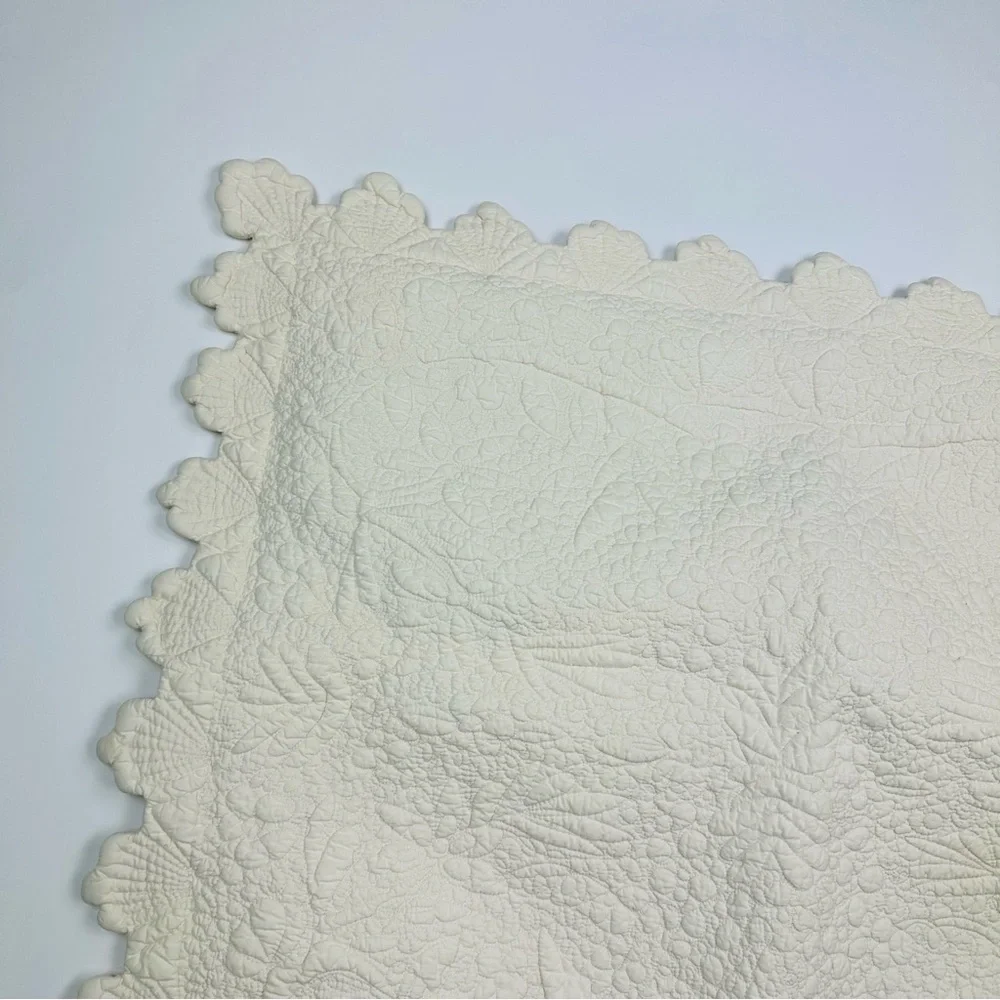 Linen Source Ivory Quilted Cotton Euro Sham Pillow Case